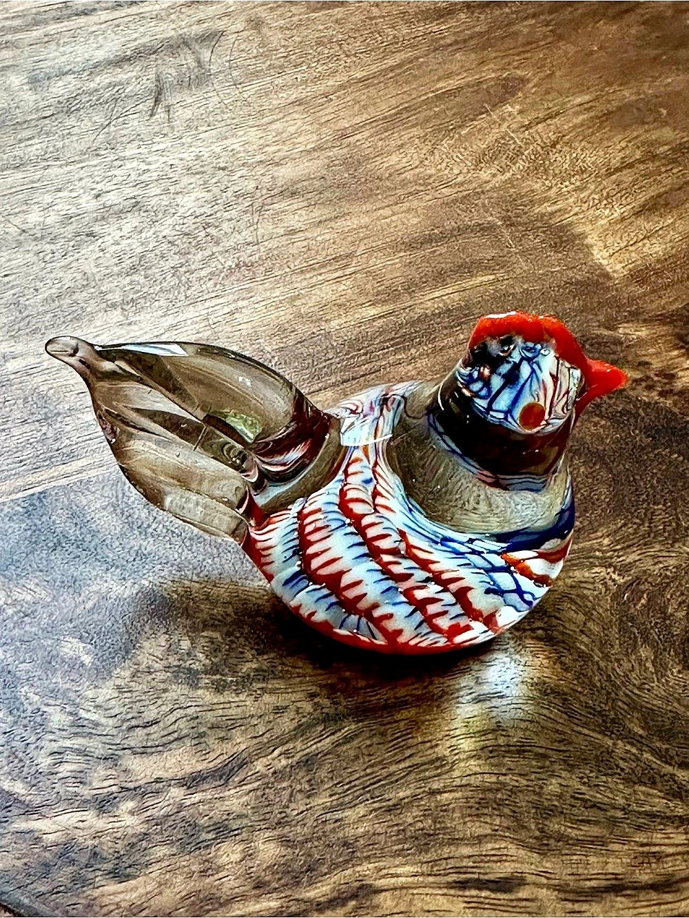 Vintage Handblown Millefiore Glass Hen/Rooster Sculpture